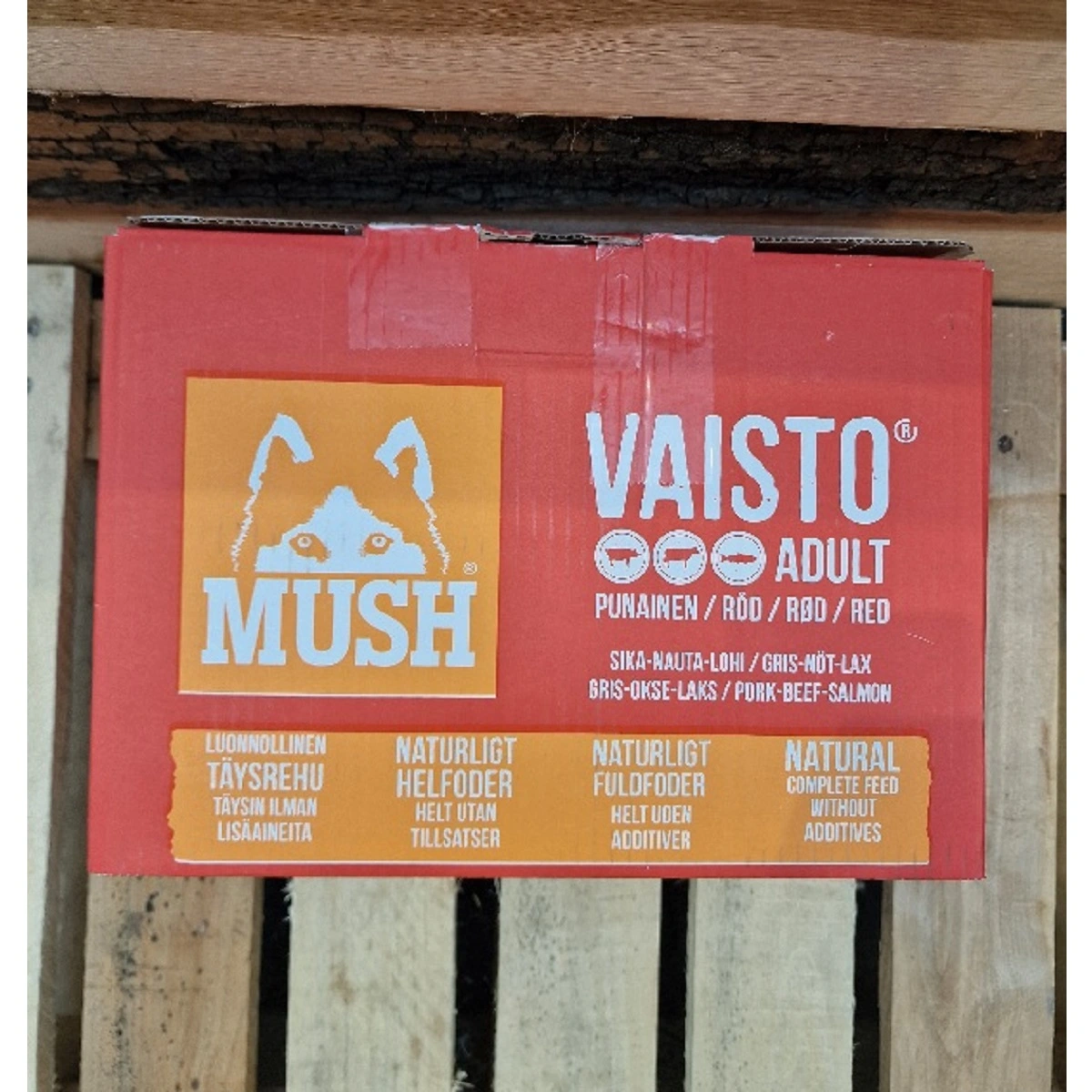 MUSH Vaisto Rød Gris Okse Laks XL 10 kg - Naturligt BARF-foder til hunde